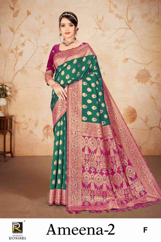 Ameena 2 By Ronisha Designer Banarasi Silk Sarees Order In India
